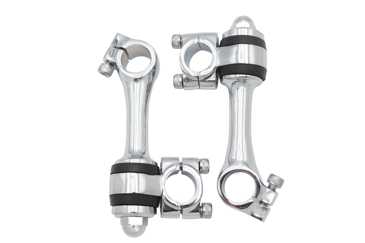 MCM 57-0005 Replica Flanders 4-1/4-Inch Chrome Riser Set