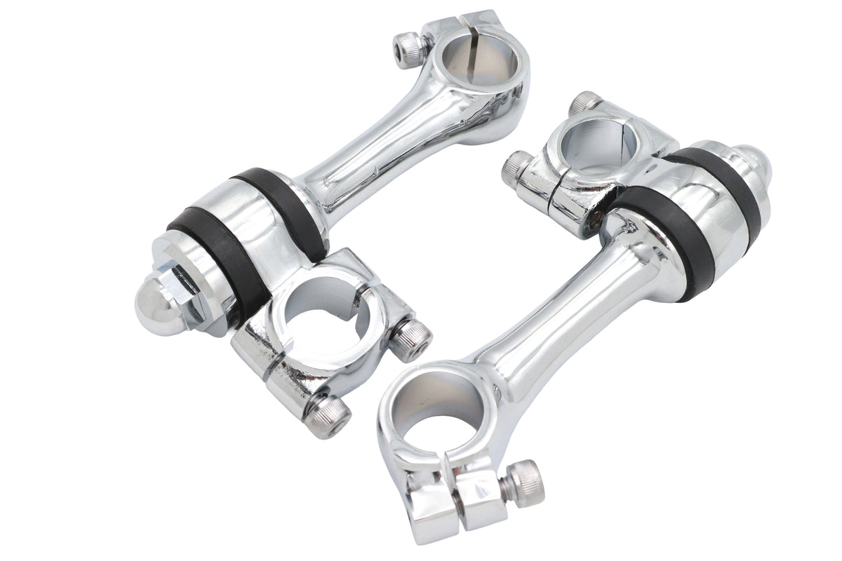 MCM 57-0005 Replica Flanders 4-1/4-Inch Chrome Riser Set