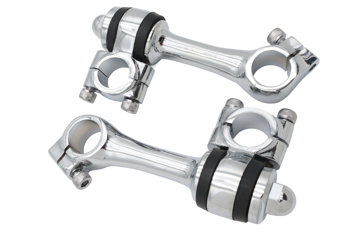 MCM 57-0005 Replica Flanders 4-1/4-Inch Chrome Riser Set