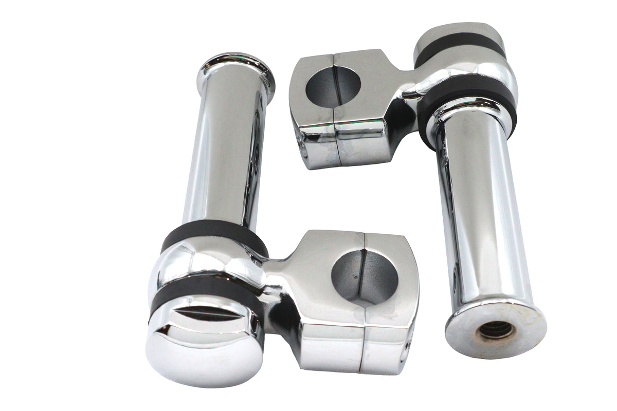 MCM 57-0016 chrome 4-1/4-inch offset dog bone riser set for handlebar controls