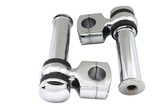 MCM 57-0016 chrome 4-1/4-inch offset dog bone riser set for handlebar controls