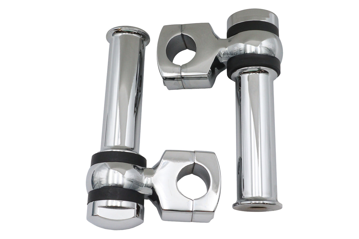 MCM 57-0016 chrome 4-1/4-inch offset dog bone riser set for handlebar control
