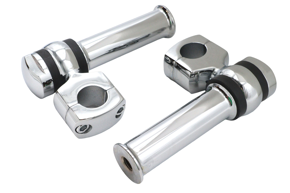 MCM 57-0016 4-1/4-inch offset dog bone riser set in chrome for handlebar control