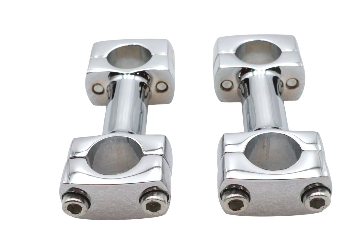 Paughco 356 3-inch dog bone riser set in chrome for motorcycle handlebar control