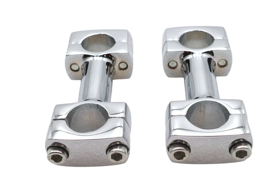 Paughco 356 3-inch dog bone riser set in chrome for motorcycle handlebar control