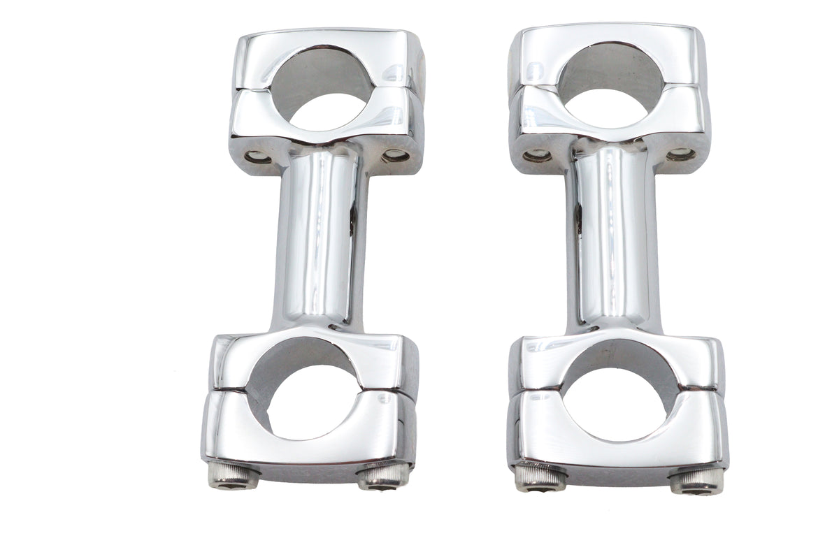 Paughco 356 3-inch dog bone riser set in chrome for motorcycle handlebar control
