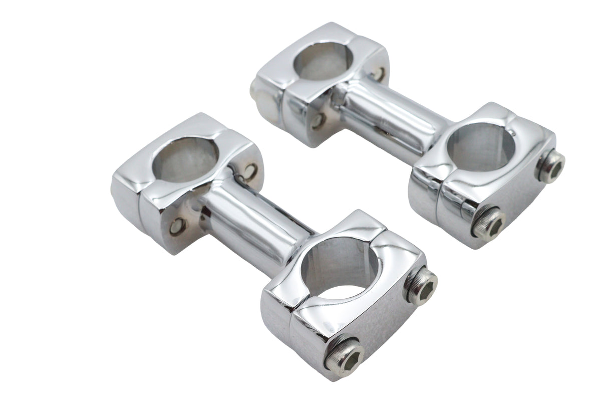 Paughco 356 3-inch chrome dog bone handlebar riser set for motorcycle controls