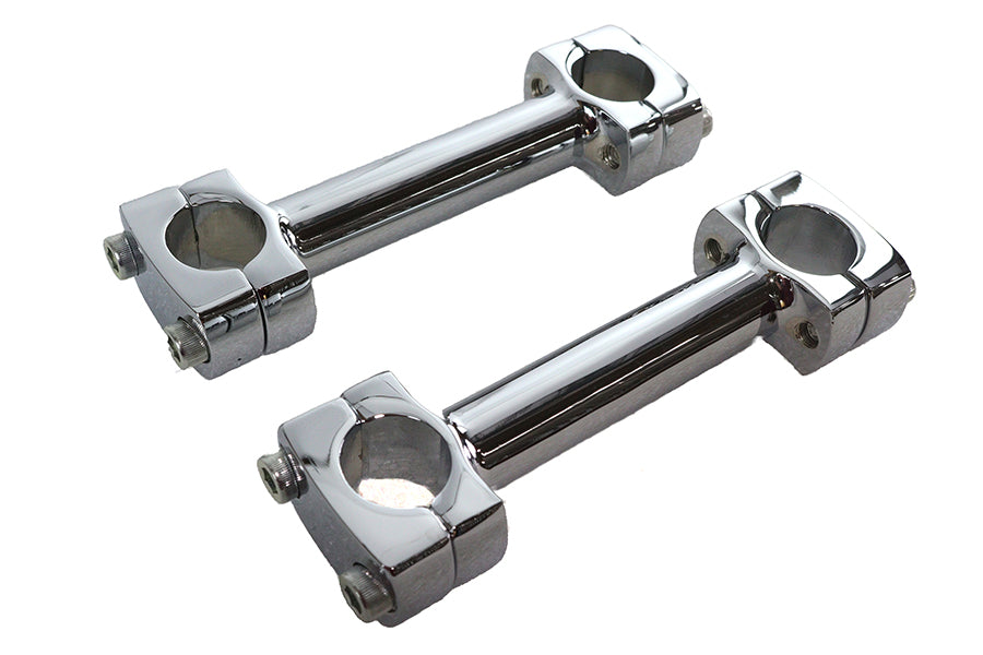 Paughco 357 5-inch chrome dog bone riser set for motorcycle handlebar controls