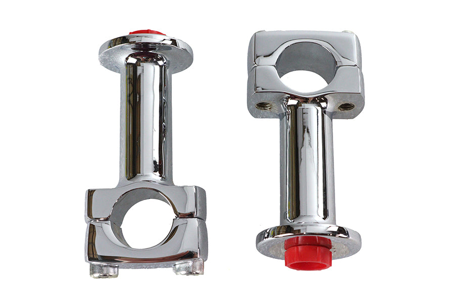 Paughco 25-2200 chrome 3-inch handlebar post riser set for motorcycle handlebar controls