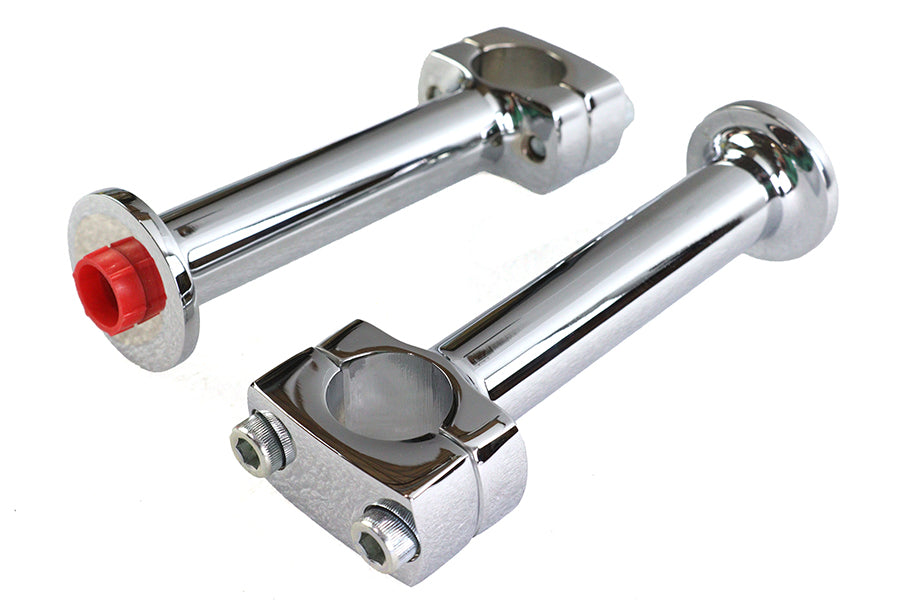 Paughco 354 5-inch chrome post riser set for handlebar controls, shown against a plain background