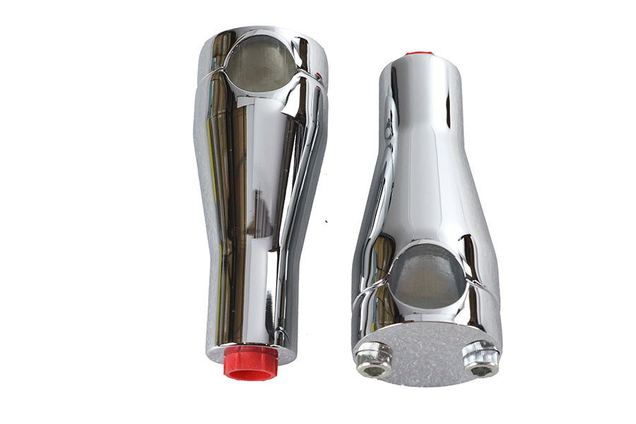 Paughco 350 4-inch chrome glide riser set for motorcycle handlebar controls