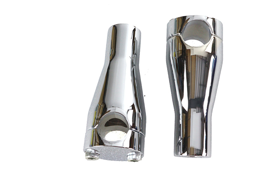 Paughco 350A 4-inch chrome glide riser set for motorcycle handlebar controls
