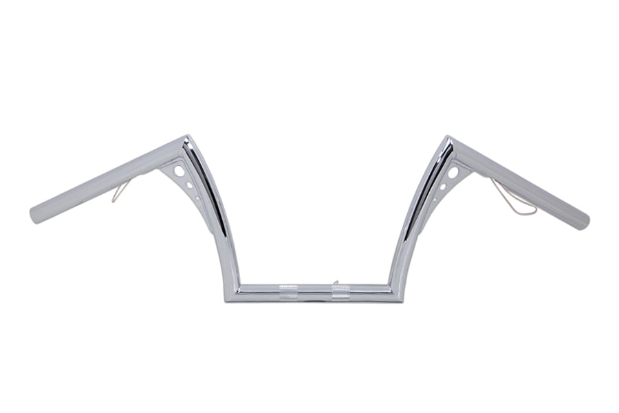 MCM 20124 10-inch pirate Z-bar handlebar control in polished chrome finish