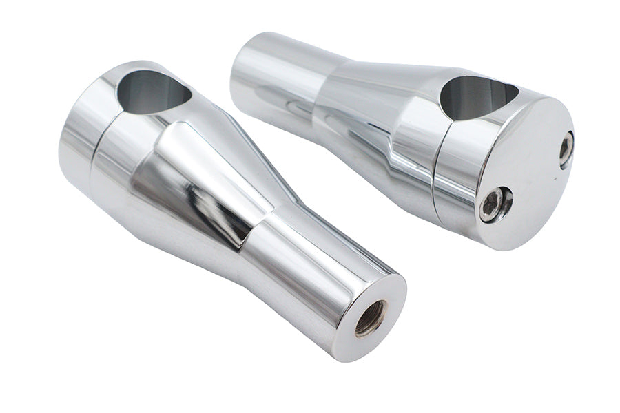 Ultima 25-3450 4-inch round glide riser set in chrome for handlebar controls