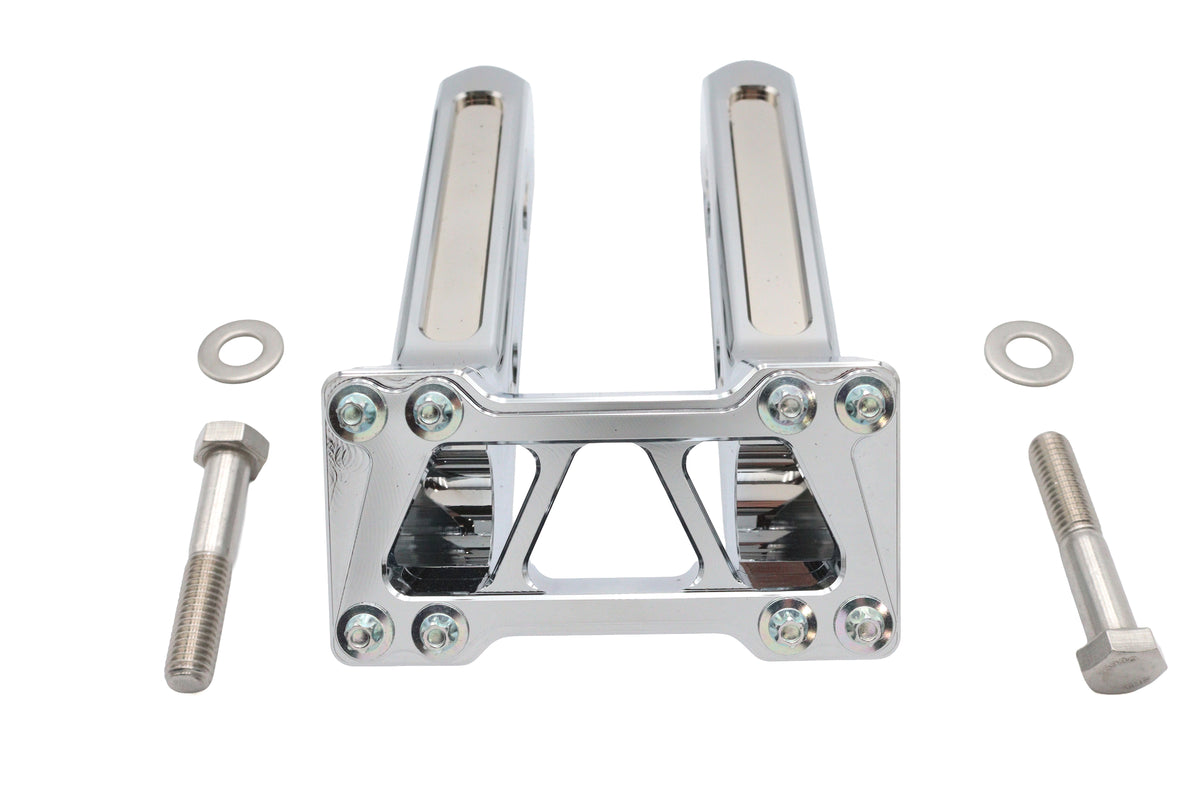 Wyatt Gatling 8-inch chrome pirate-style handlebar riser set 78968A
