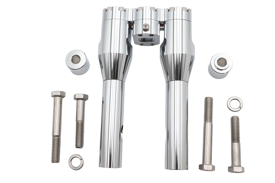 Wyatt Gatling 8-inch Baron style riser set in chrome for motorcycle handlebar control