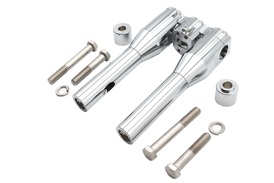 Wyatt Gatling 8-inch Baron style riser set in chrome for motorcycle handlebars