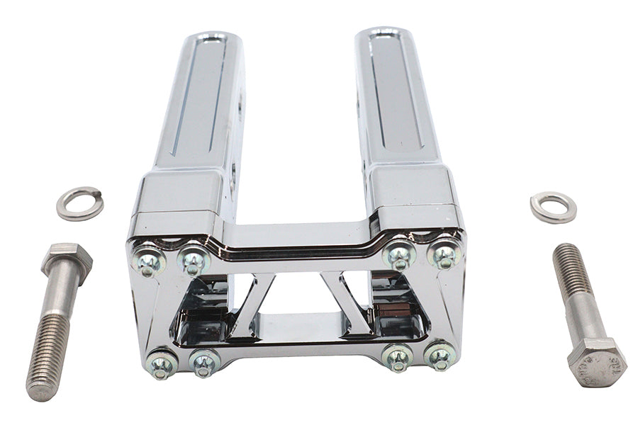 Wyatt Gatling 78970A 8-inch chrome pirate-style riser set for motorcycle handlebar controls