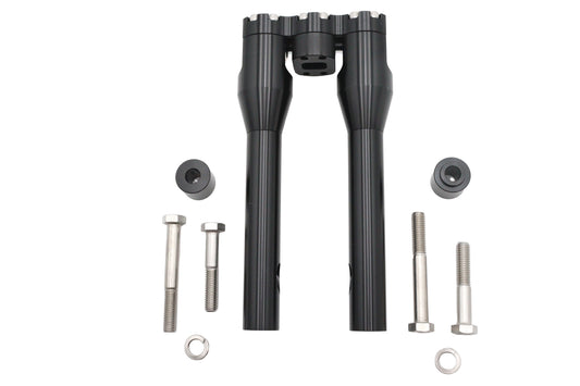 Wyatt Gatling 10-inch Baron style riser set for handlebar control, black 78969DB