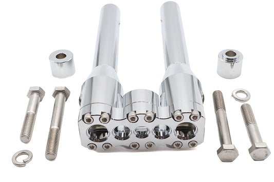 Wyatt Gatling 10-inch Baron style riser set in chrome for motorcycle handlebars