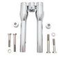 Wyatt Gatling 10-inch Baron style riser set in chrome for motorcycle handlebar control