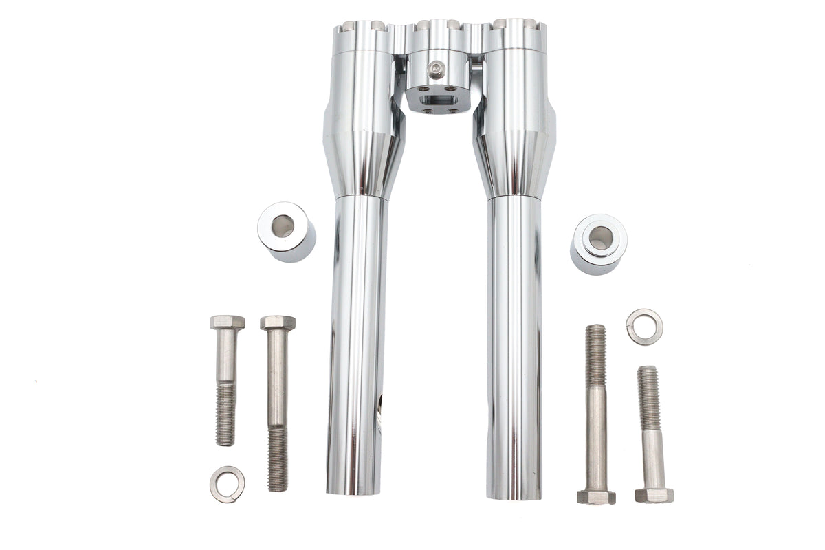 Wyatt Gatling 10-inch Baron style riser set in chrome for motorcycle handlebar control