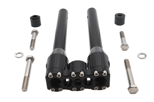 Wyatt Gatling 12-inch Baron style riser set in black for motorcycle handlebar controls