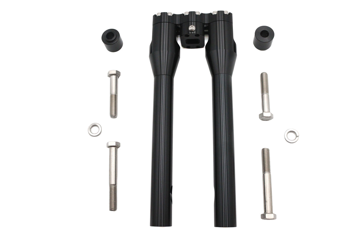 Wyatt Gatling 12-inch Baron style riser set in black for motorcycle handlebar control controls