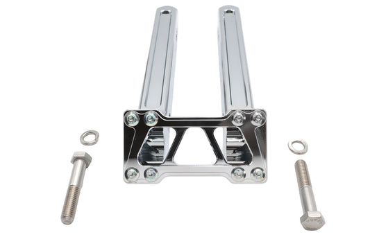 Wyatt Gatling 12-inch pirate-style handlebar riser set in chrome for motorcycle handlebar controls