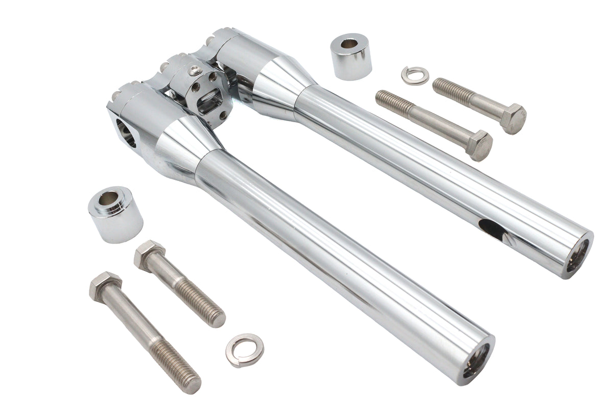 Wyatt Gatling 78969E 12-inch Baron-style chrome riser set for motorcycle handlebars