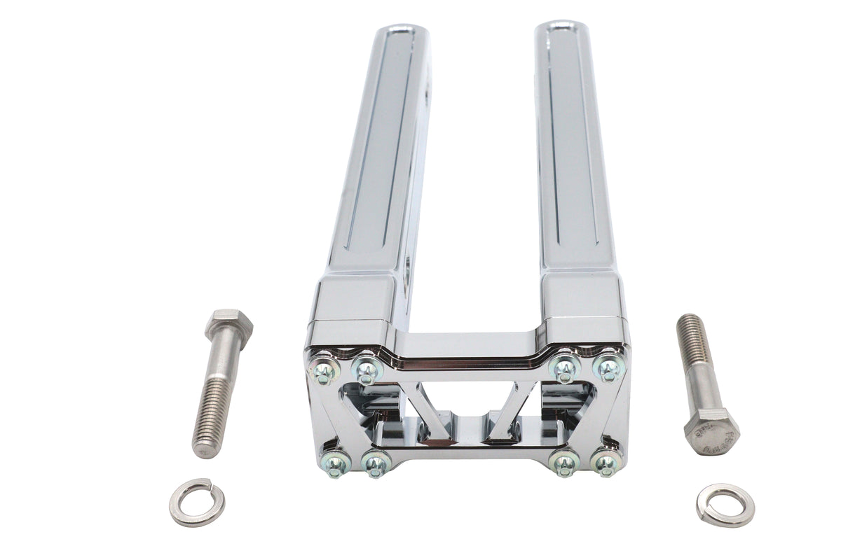 Wyatt Gatling 78970E 12-inch chrome pirate-style riser set for motorcycle handlebar controls