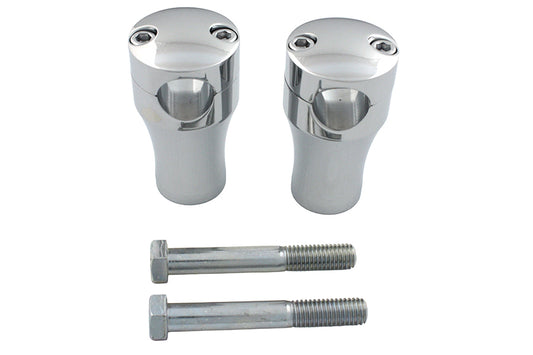 V-Twin 3-inch solid billet handlebar riser set in chrome, model 26-0150