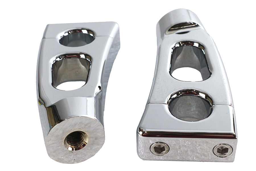 MCM 241517 4-1/4-inch Switchback chrome riser set for handlebar control, SKU 26-0602