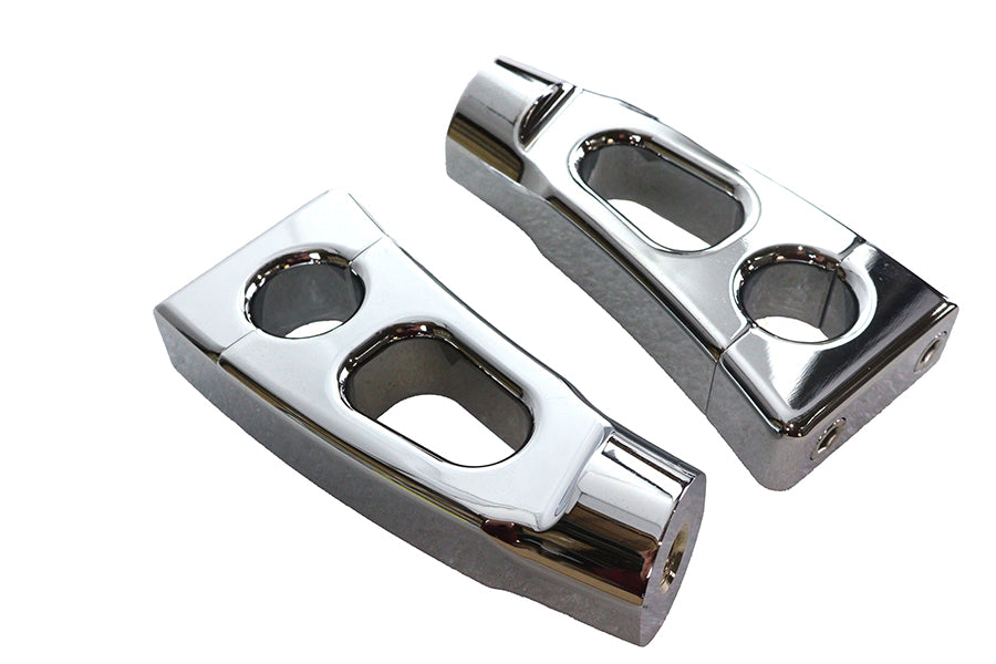 MCM 241517 4-1/4-inch Switchback chrome riser set for handlebar controls