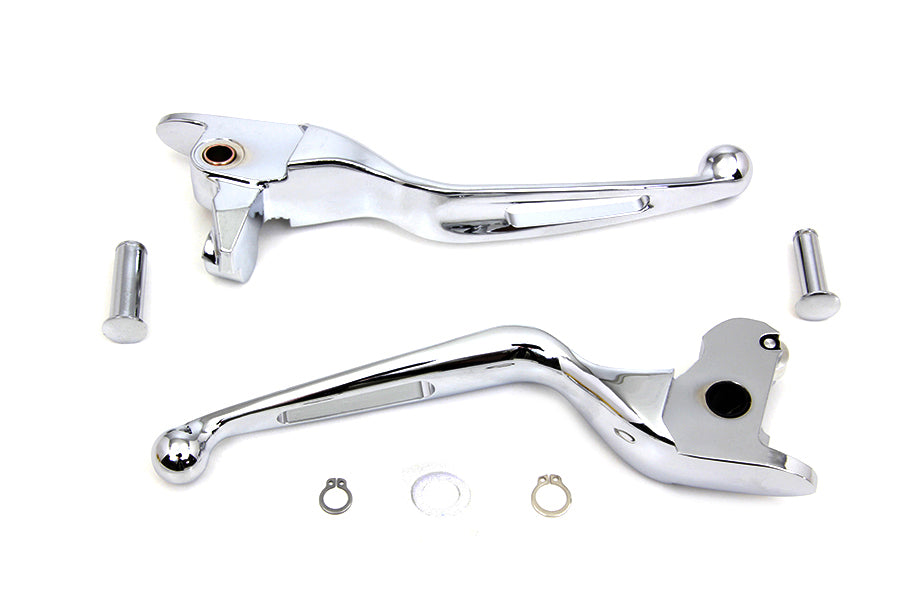 MCM Chrome Vortex hand lever set handlebar control, model 26-0798