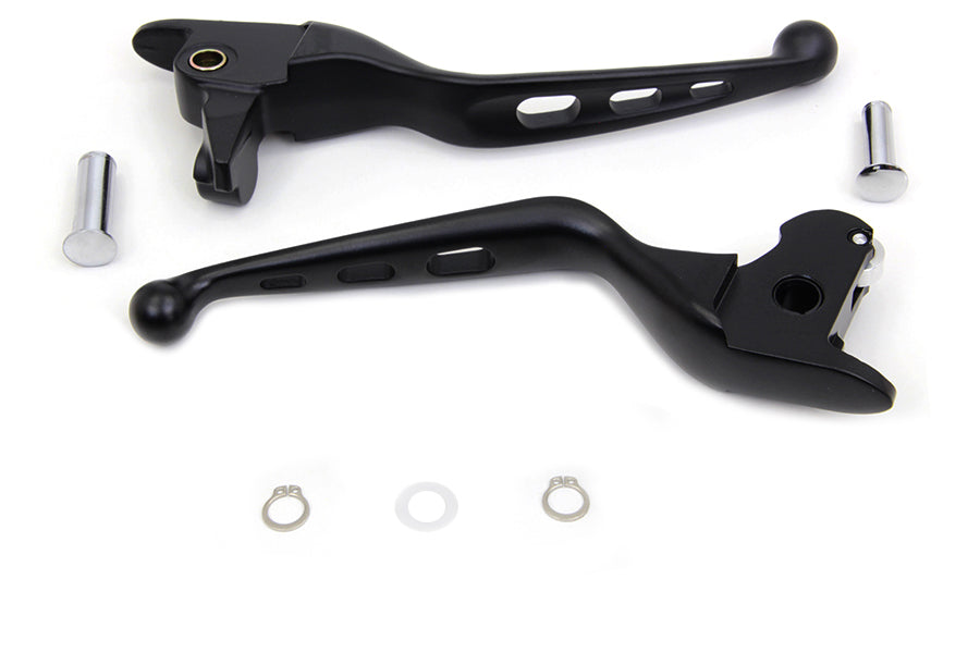 MCM 053809 black drilled hand lever set, handlebar control components