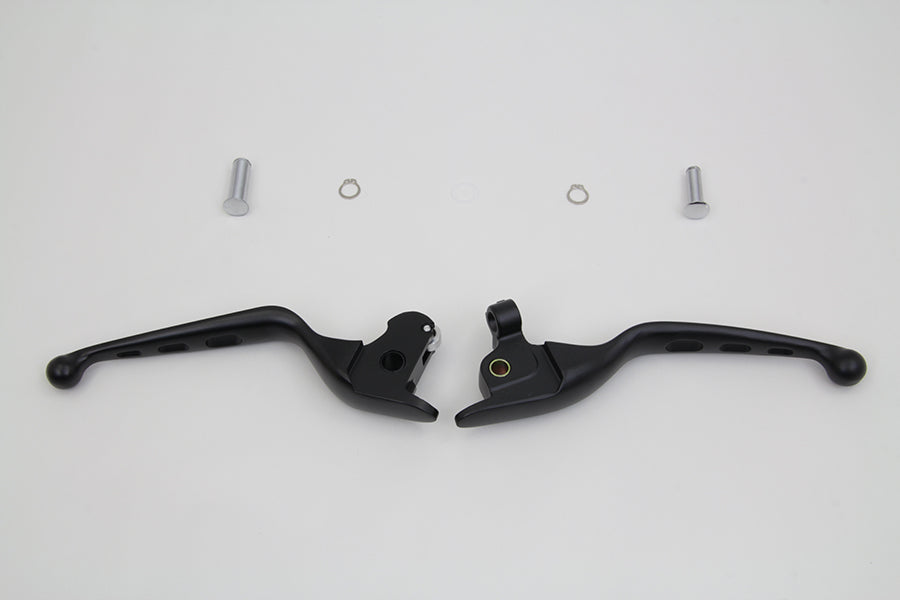 MCM 053809 black drilled hand lever set, handlebar control shown against a plain background