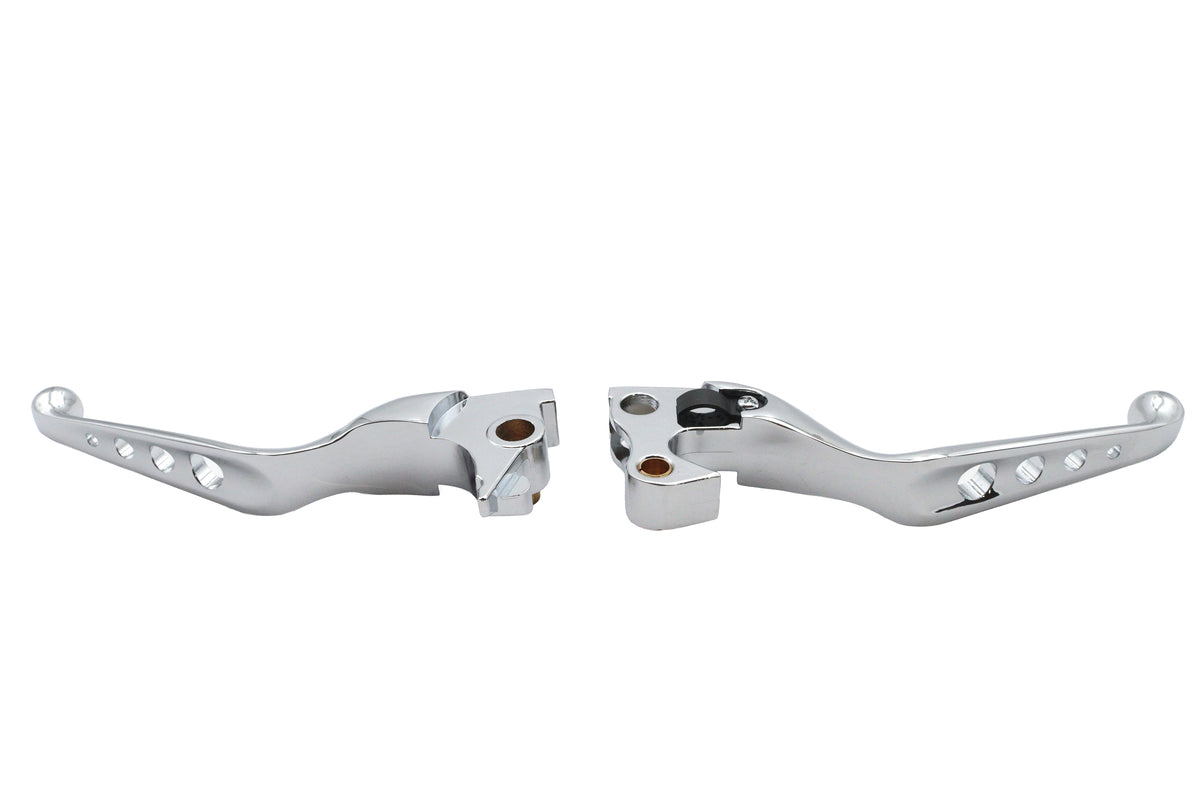 MCM 26-0804 chrome drilled hand lever set for handlebar control