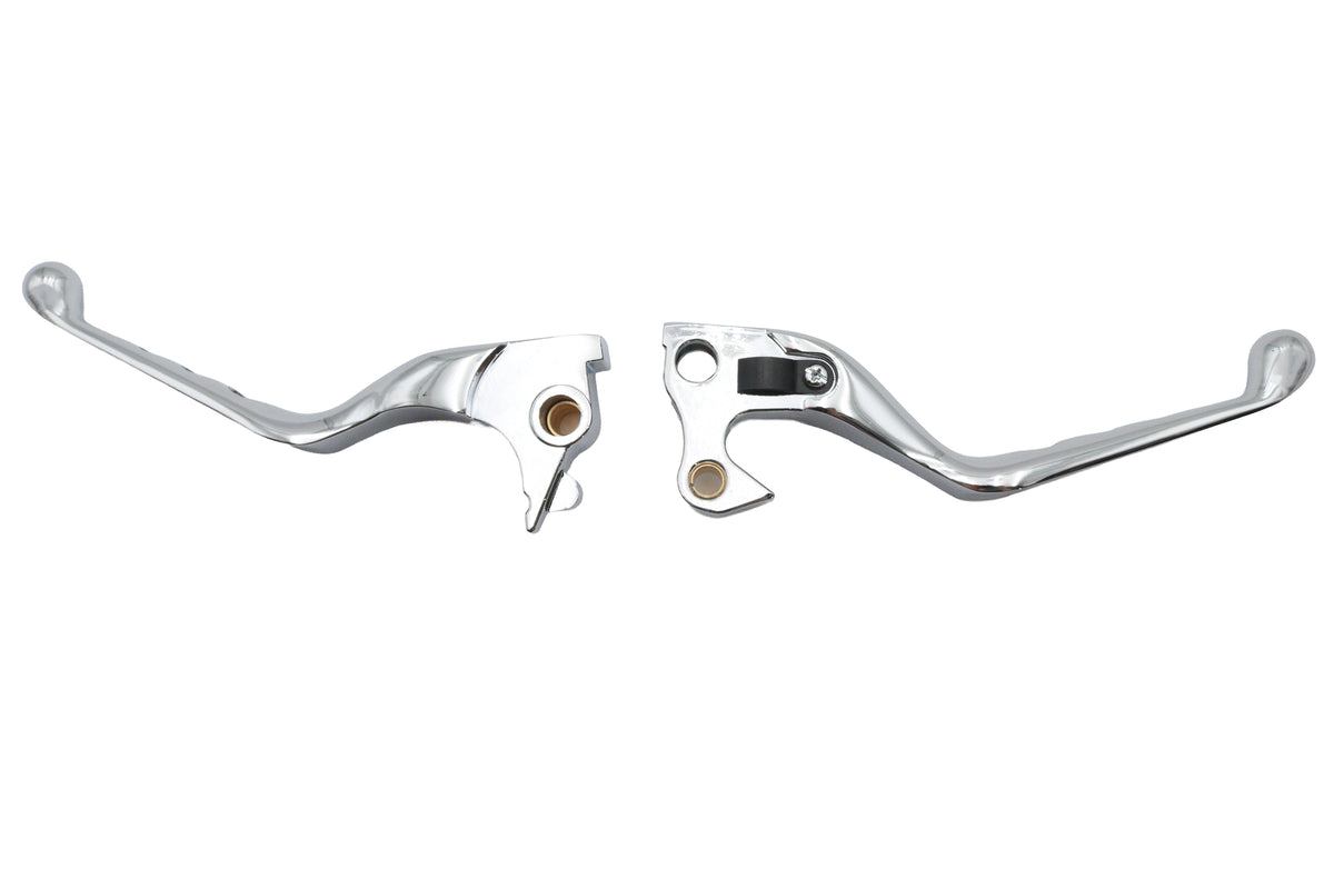 MCM 26-0804 chrome drilled hand lever set for handlebar controls