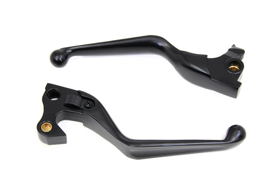 MCM 053543 black hand lever set, handlebar control visible on a motorcycle assembly