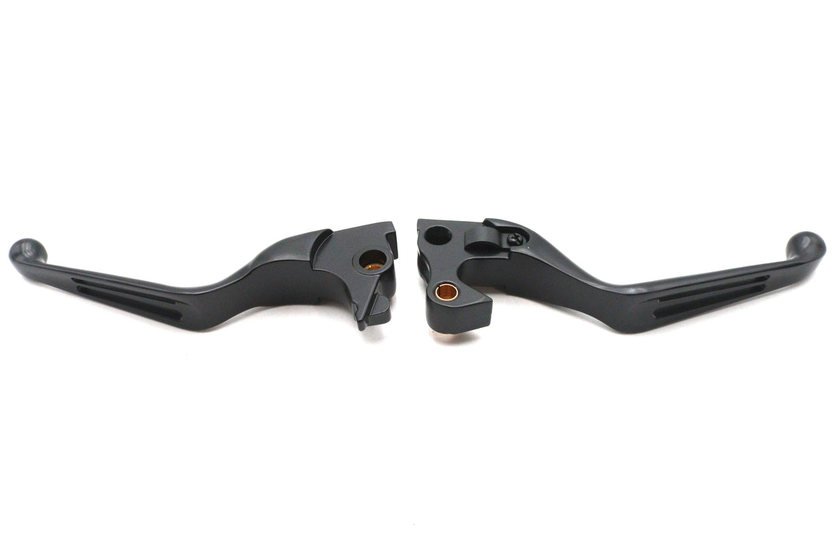 MCM 053546 black slotted hand lever set, handlebar control, SKU 26-0806