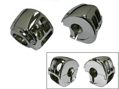 MCM 370870 Handlebar Control Switch Housing Kit Chrome, SKU 26-0986
