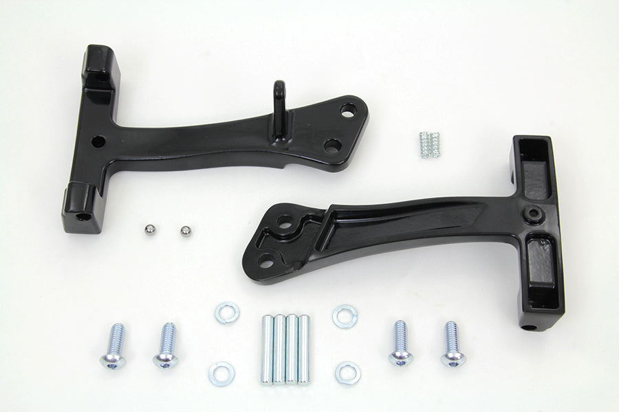 Wyatt Gatling 27-0018 passenger footboard support kit in black for motorcycle footboards