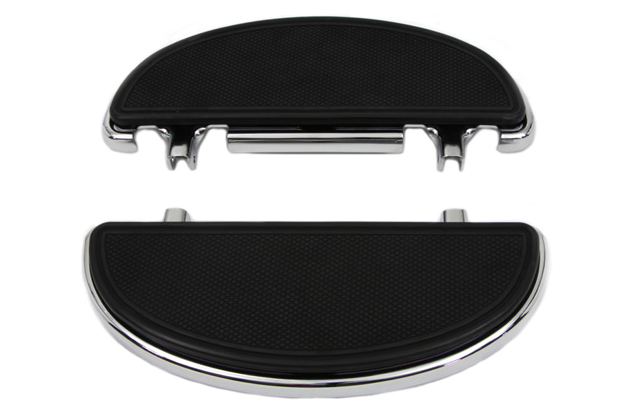 Wyatt Gatling 055371 chrome driver half moon footboard set for motorcycle footpeg mounting