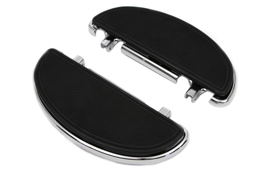 Wyatt Gatling Chrome Driver Half Moon Footboard Set, motorcycle footboard assembly