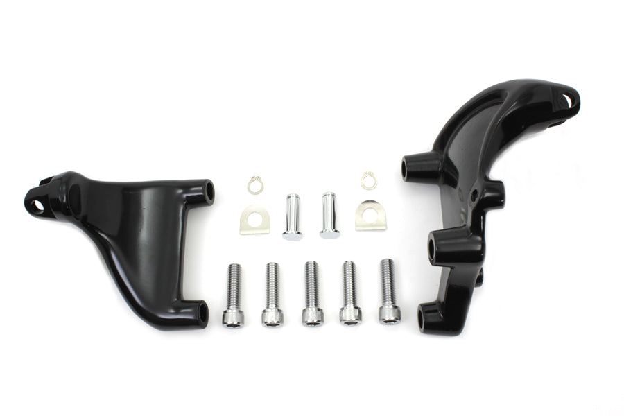 Wyatt Gatling passenger footpeg mount kit, black motorcycle footpeg bracket, SKU 27-0271