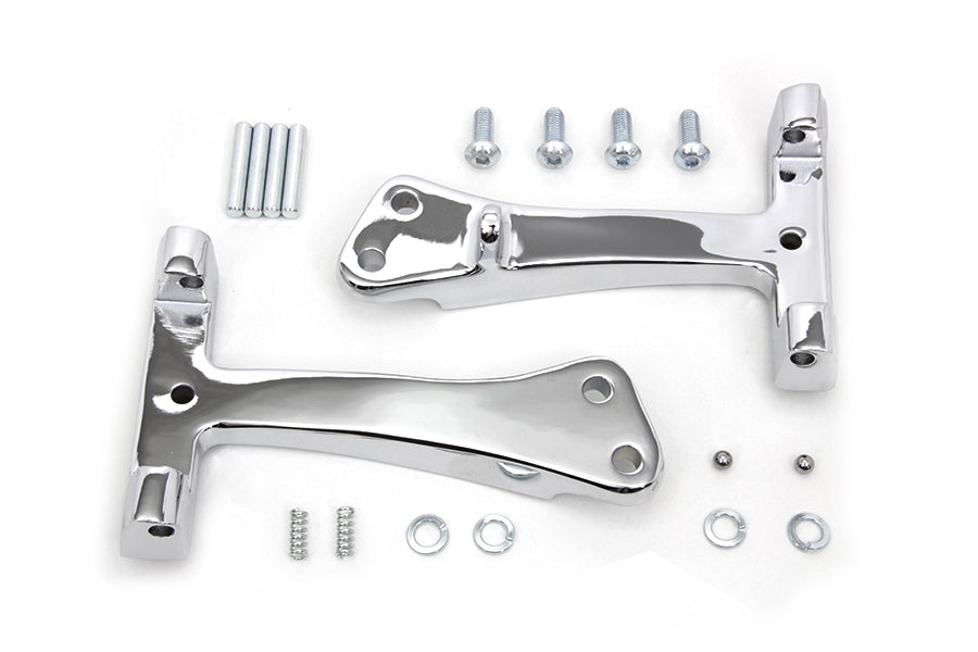 Wyatt Gatling 77496C chrome passenger footboard support kit for motorcycle footpeg installation