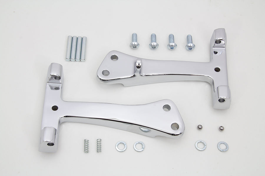Wyatt Gatling 77496C chrome passenger footboard support kit for motorcycle footpegs and footboards