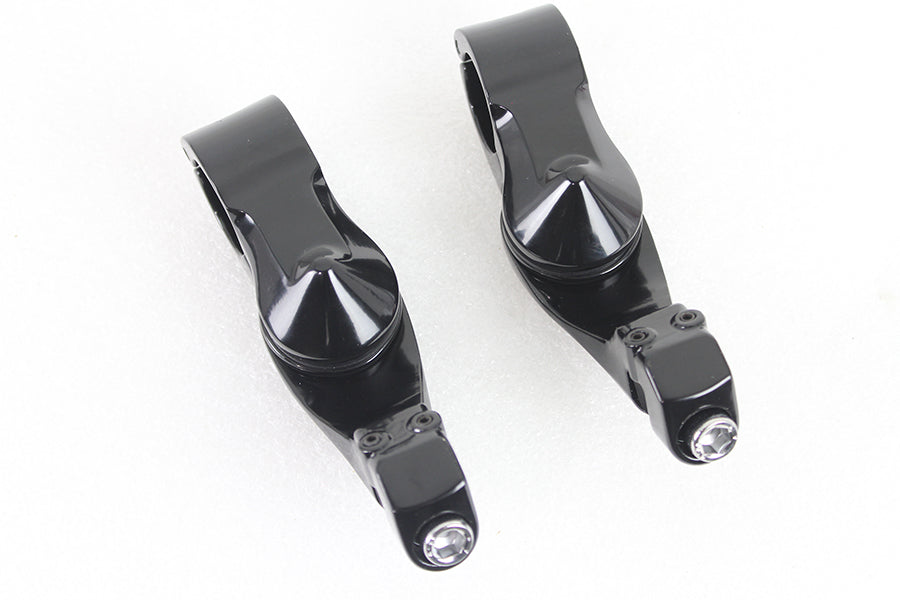 Wyatt Gatling 77461B black short angled footpeg mount kit for motorcycle footpegs