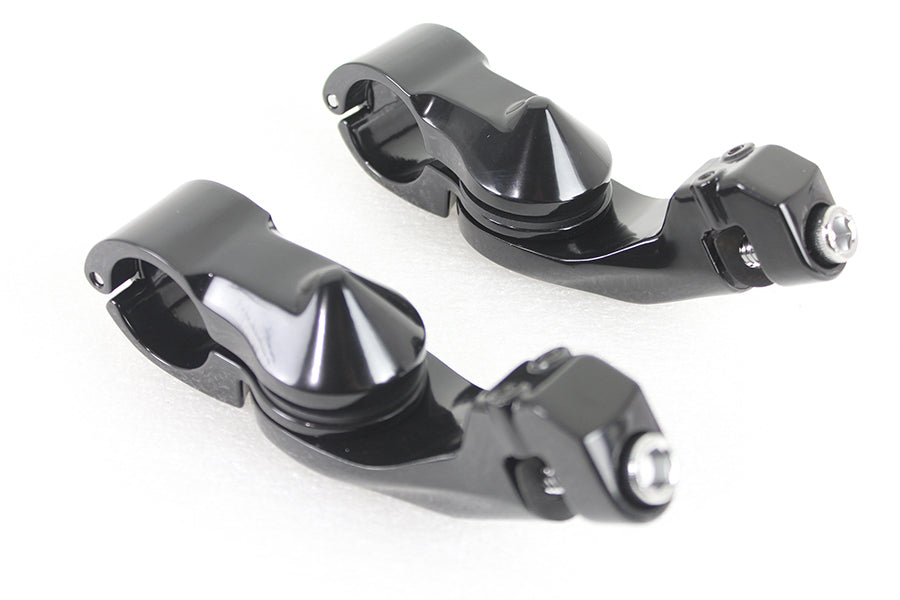 Wyatt Gatling 77461B black short angled footpeg mount kit for motorcycle footpegs